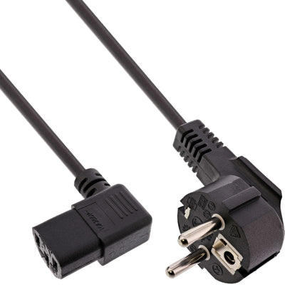Inline Cable Power , Schutzkontakt Ángulo a C13 Ángulo Izquierdo, Black 5M — image 1
