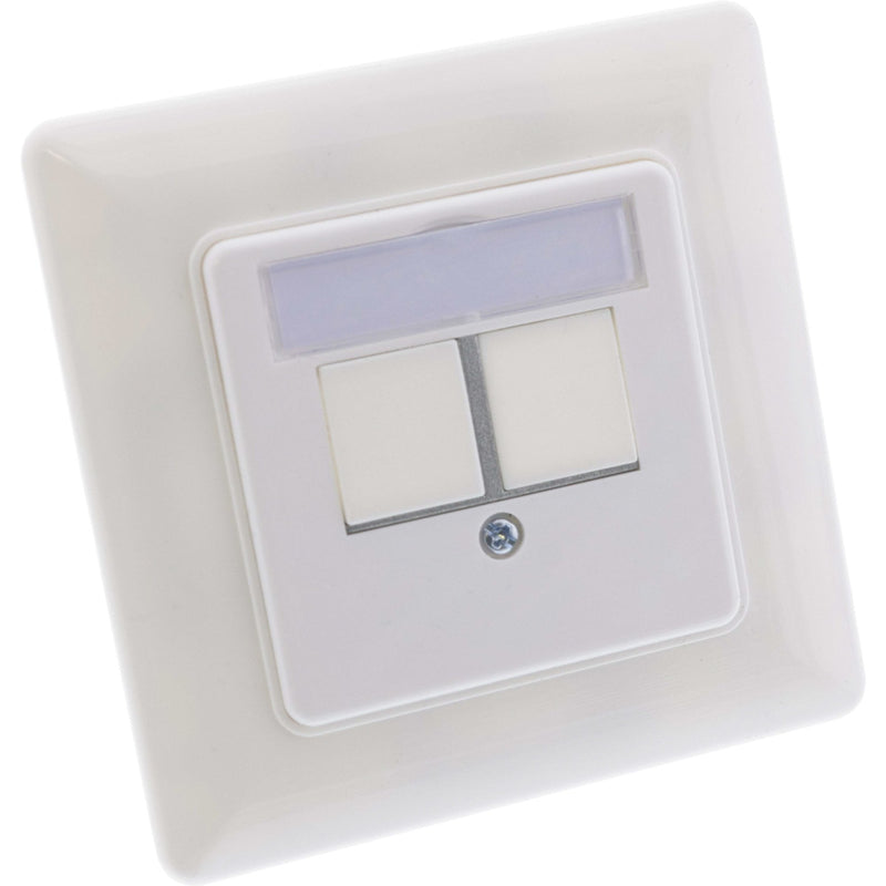 Inline® Frame Set For 2x RJ45 Keystone Snap-in, White RAL9010