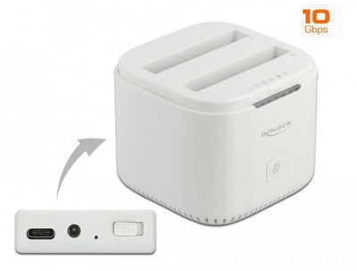Delock 63084 Base Connection Hard Drive USB 3.2 Gen 2 (3.1 Gen 2) Type-c White — image 1