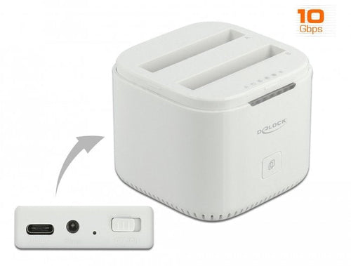 Delock 63084 Base Connection Hard Drive USB 3.2 Gen 2 (3.1 Gen 2) Type-c White — image 1