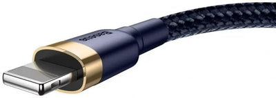 Baseus Cable Charging / Datos USB Cafule Lightning 1.5A 2M, Dorado-azul — image 1