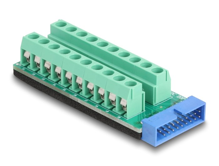 Delock USB Connector Male Poste a Terminalblock Adapter 20 Pin