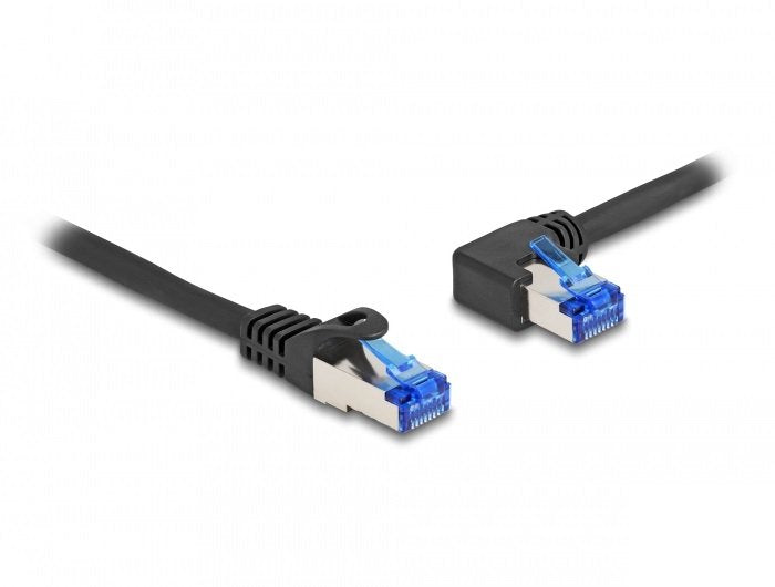 Delock Network Cable RJ45 CAT.6A S/FTP Gerade / Links Angular 1M Negro