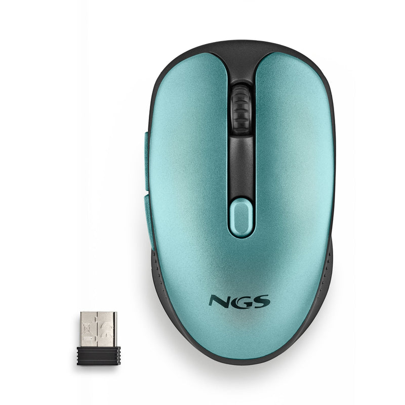 Ngs Wireless Mouse Evo Rust Battery Rechargeable Up To 1600 DPI Green Water