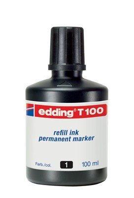 Edding T100 Bote Recharge Marker Permanente - Capacity 100ML - Colour Black — image 1