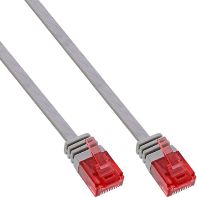 Inline Flat Ultraslim Network Cable U/UTP CAT.6 Gigabit Ready Grey 0,5M — image 1