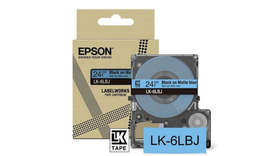 Epson Labelworks LK-6LBJ Black Sobre Blue Matte Roll (2 4CM X 8M) 1 Cinta(s) Box Colgar Tape Labelworks LW-C61 — image 1