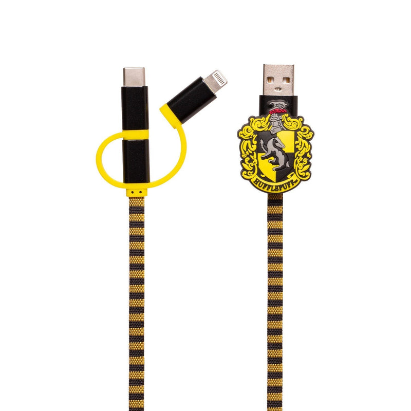Cable Hogwarts Hufflepuff 3 1 Lightning/Micro/USB-C
