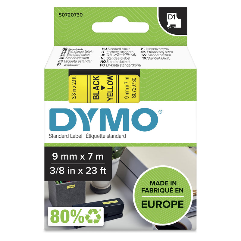 Dymo Tape Lm D1 9MMX7M Black/Yellow