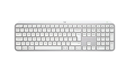 Logitech Keyboard English Mx Keys S RF Wireless + Bluetooth QWERTY Internacional Ee.uu. Aluminium White — image 1