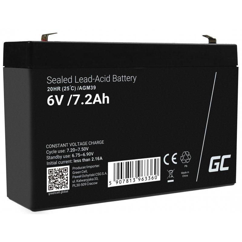 Green Cell Battery Agm Vrla 6V 7.2AH
