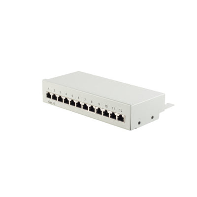 S-impuls DESKTOP-RJ45-PATCHPANEL, 12-PORT, CAT.6 STP, Grey — image 1