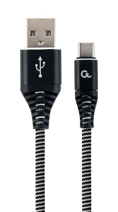 Gembird CC-USB2B-AMCM-1M-BW Cable Charging And Datos USB Type-c Trenzado Premium 1M, Black / White — image 1