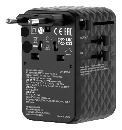 Verbatim 30191 Charger Dispositivo Mobile Phone Universal Black Power Alterna Charging Fast Indoor — image 1