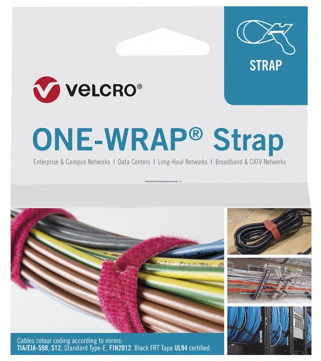 Velcro One Wrap Strap 13MM X 200MM, 25 Stck, Pink