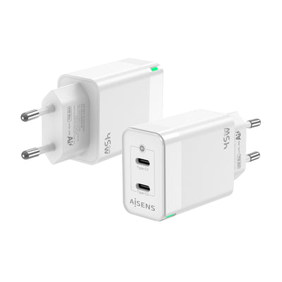 Aisens Charger GaN 45W - 2x USB-C PD 3.0 QC4.0 - White — image 1