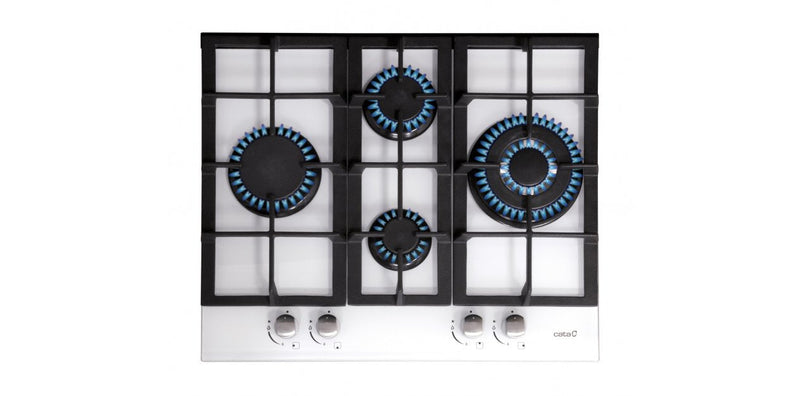Cata Lci 6031WH Gas Hob, 4 Burners, Width 64CM, 9250W, Tempered Glass, White