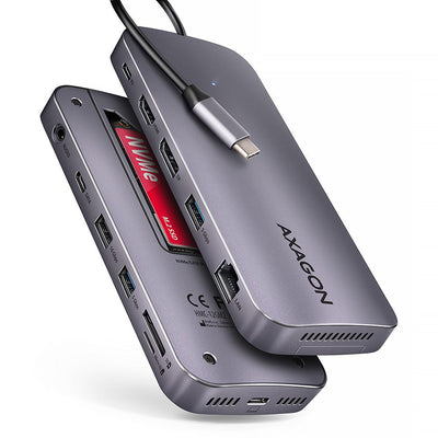 Axagon Hub HMC-12GM2 Base Laptop And Replicador Ports Alámbrico Rog Xg Mobile + USB Type-c Grey — image 1