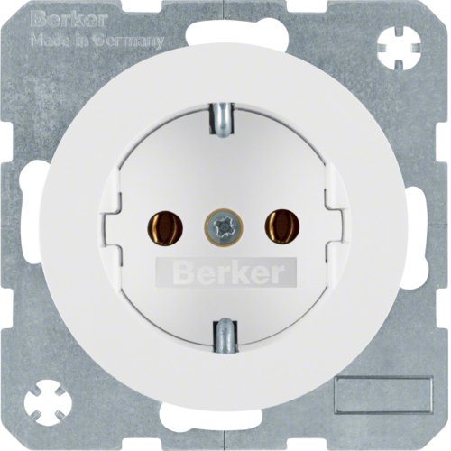 Berker 47432089 Socket Power Schuko R.1 R.3 White Polar, Glossy
