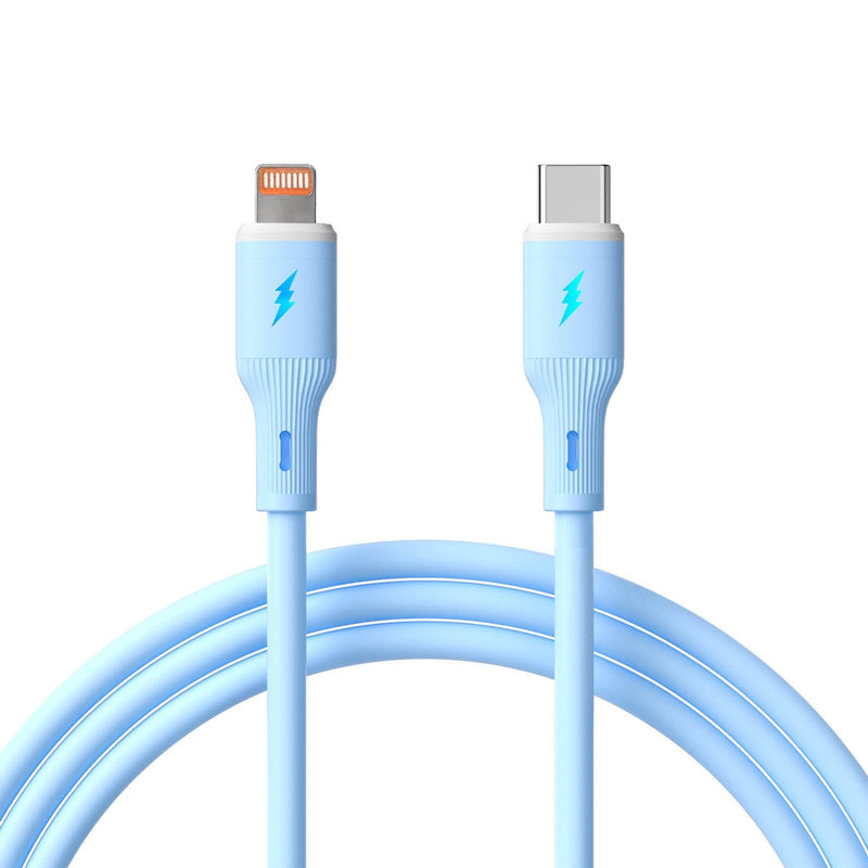 Akyga USB Cable AK-USB-72 USB Type-c M Lightning M Ver. 2.0 30W 1M Blue Silicone