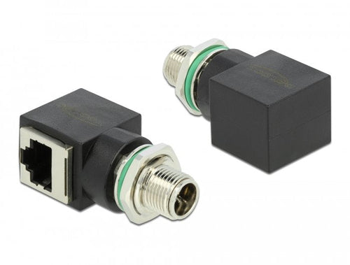 Delock Adapter Network M12 X-kodiert 8 Pin Connector Male a RJ45 Connector Female — image 1