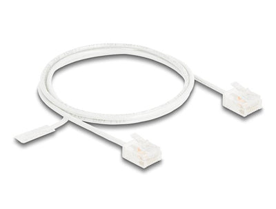 Delock RJ45 Network Cable CAT.6 UTP Ultra Slim 1M White With Kurzen Machon — image 1