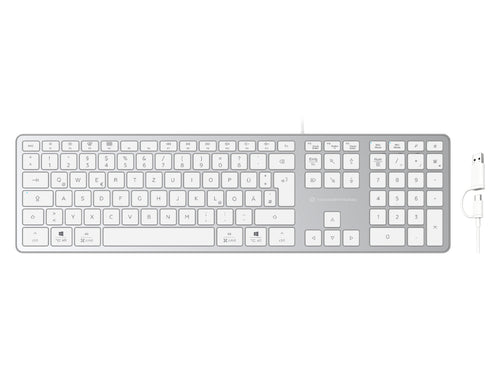 Conceptronic USB Keyboard Slim USB-A/USB-C Layout Ws — image 1