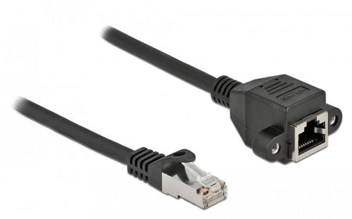 Delock Network Cable Alargador S FTP RJ45 Connector Male a RJ45 Connector Female CAT.6A 5M Black — image 1