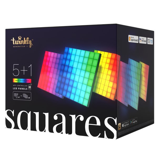Twinkly Squares Panel Smart Black Wi-Fi/Bluetooth