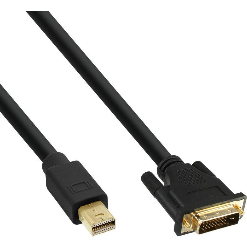 Inline Cable Mini DisplayPort Male a DVI-d 24 + 1 Male Black/Gold 0,5M
