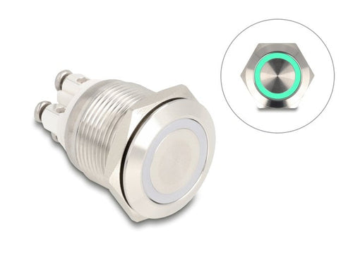 Pulsador Assembly 19MM 4 X Borne Screw LED Green — image 1