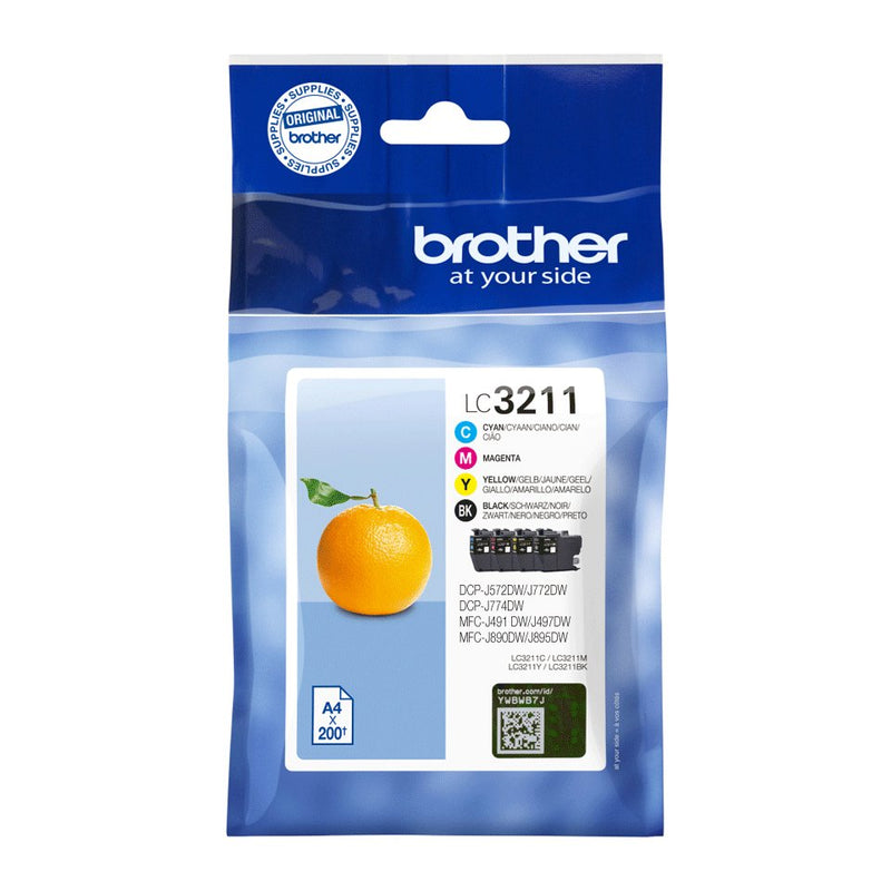 Brother Genuine Ink LC-3211VAL Multipack Cyan Magenta Yellow Black
