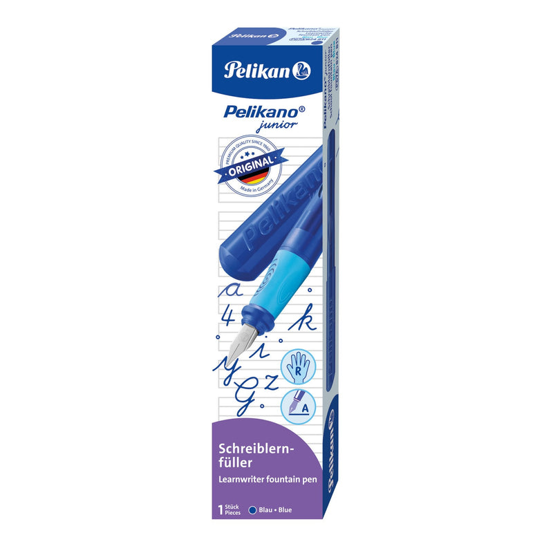 Pelikan Junior - Pluma Estilográfica Diestros (plumín a, Case Foldable Colour Blue