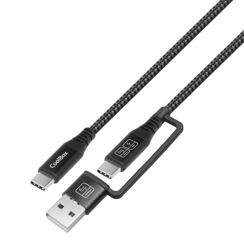 Coolbox USB Cable -c a USB-C 1.8M 60W Trenzado Adapter USB-A