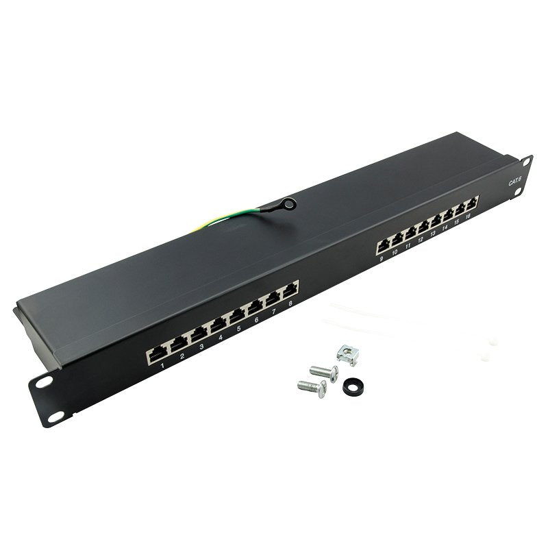 Logilink Patchpannel 19 16 Port CAT.6 STP Black Econline