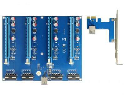 Delock Pci Express Riser Card X1 4XPCI X16 + USB Cable 0.60M — image 1