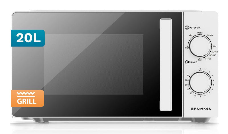 Grunkel Microwave MWG-20GRILL 700W Capacity 20L Función Grill White