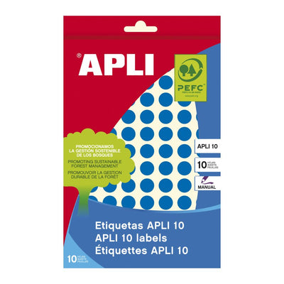 Apli Labels Adhesivas Circulares Ø10MM Escritura Manual 126 X 8H Apli 10 Blue — image 1