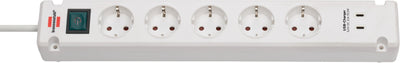 Brennenstuhl Power Strip Plugs Bremounta 5VÍAS With 2 Ports USB-C White Cable 3 Metres 2x Usb, With Switch — image 1