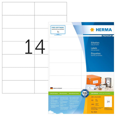 Herma Labels Premium A4 White 105X42,3MM Paper 2800 Units — image 1