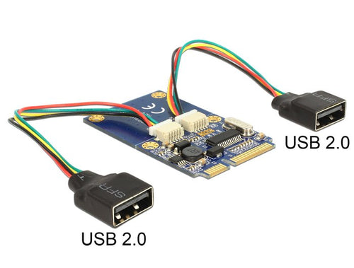 Mini PCIE I Or Full Size 2 X USB 2.0 Type a Connector Female — image 1