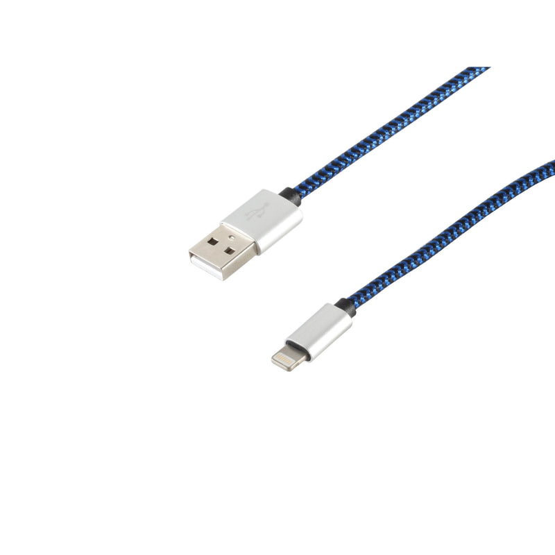 Cable Charging Lightning 8 Pines Nylon Blue 0.3M