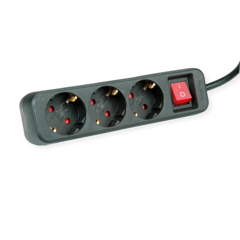 Roline Power Strip Plugs 3 Hojas With Switch Black 3M