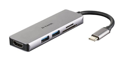 Hub Usb- Type-c 5 1 D-link DUB-M530 2*USB 3.0 1*USB Type-c 1*HDMI Reader Cards SD/microSD/Sdhc/Sdxc Plug And P — image 1