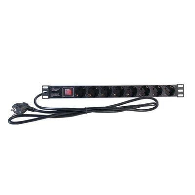 2LAN Power Strip 19 8 Schukos Switch — image 1