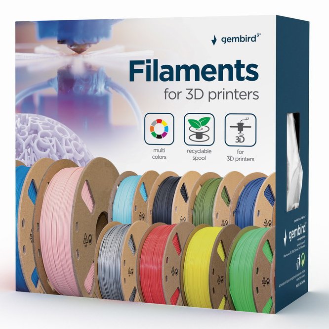 Gembird 3DP-PLA1.75-01-BS Material Printing 3D Ácido Poliláctico (pla) Blue 1KG