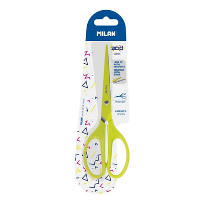 Milan Scissors Acid Edition 17CM Simétricas Handle Plastic Yellow -blister- — image 1