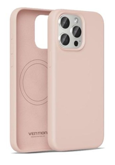 Case Silicone With Magsafe Vention KUFP0-40 Compatible With Iphone 15 Pro Max. Pink