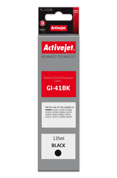 Activejet AC-G41BK Bottle Ink Printer Canon, Replacement Canon GI-41BK 4528C001 Supreme 135ML Black — image 1