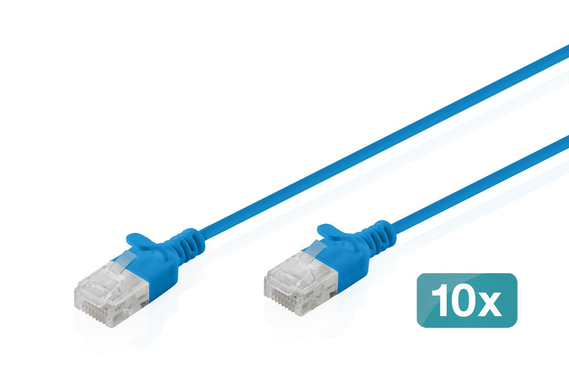 CAT.6 U-UTP Slim Network Cable, 5M, Blue 10 Pcs